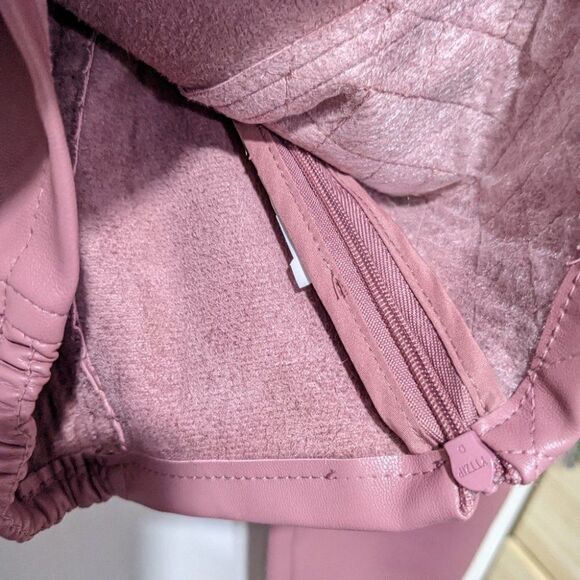 Zara | Faux Leather Crop Top in Marsala Pink - Picture 9 of 11